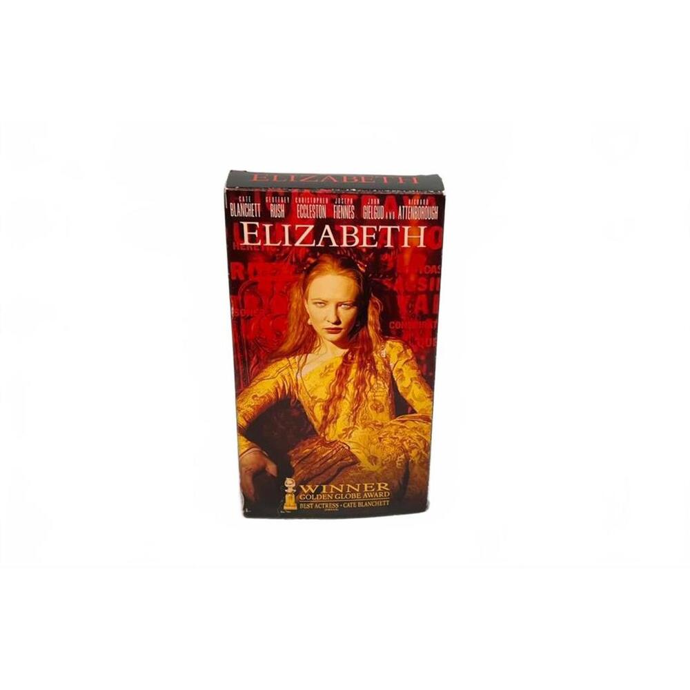 VTG 90s 1999 Elizabeth Movie VHS Blockbuster Rental TESTED Queen Elizabeth I